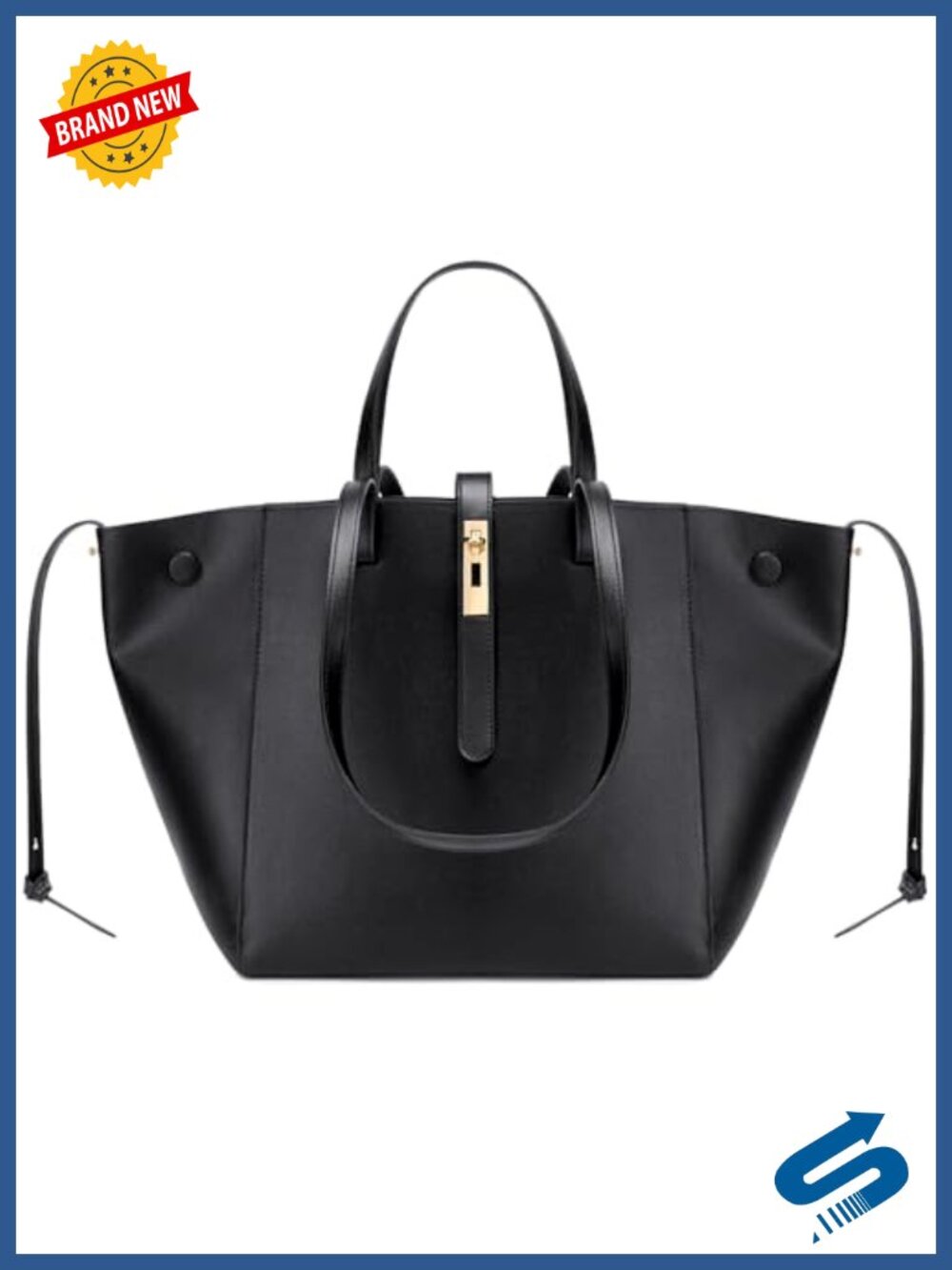 Cross-Grain PU Leather Large Work Tote Shoulder Bag Bucket Purse Fits 13.3